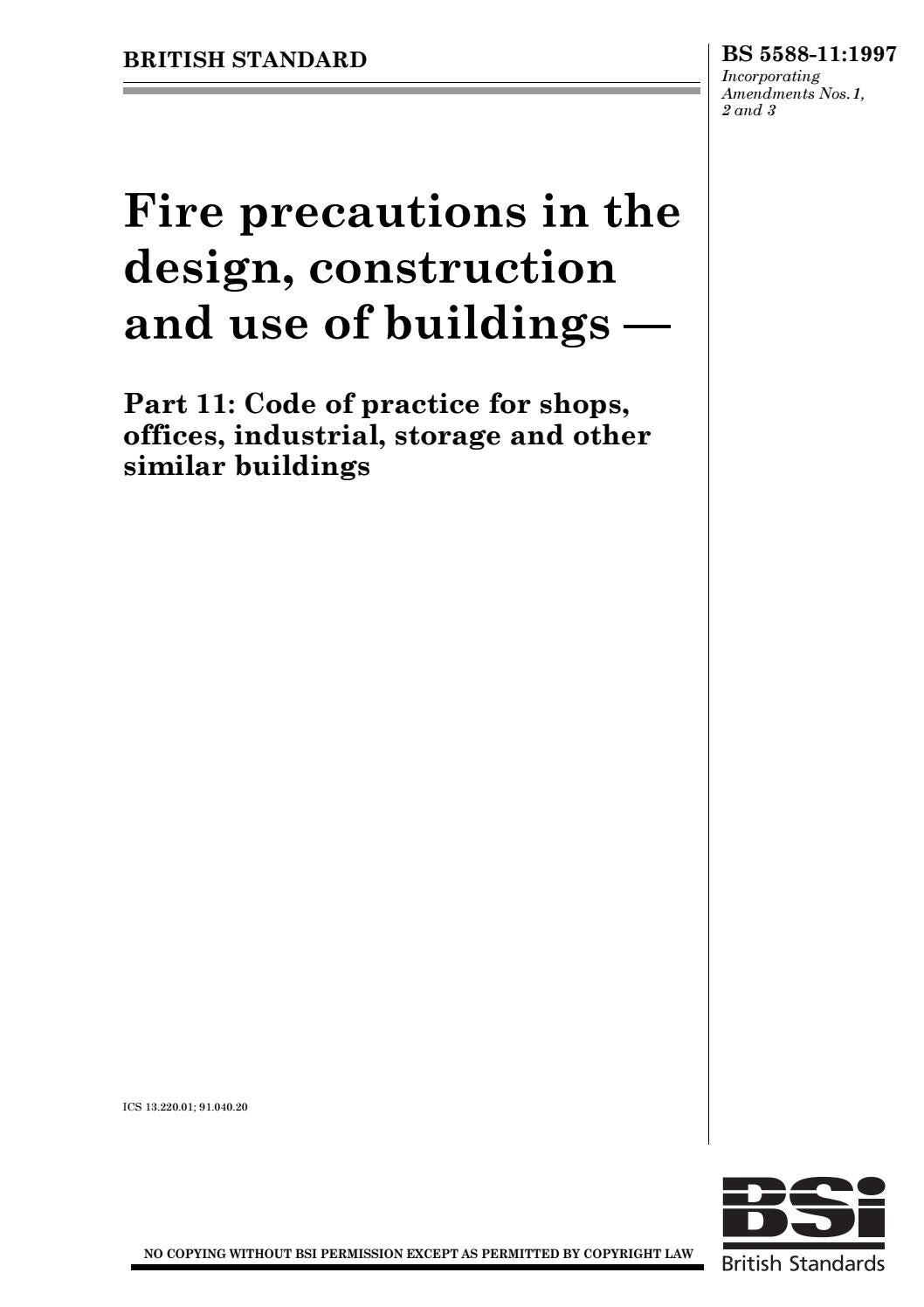 BS 5588-7-1997 Fire precautions in the design, construction